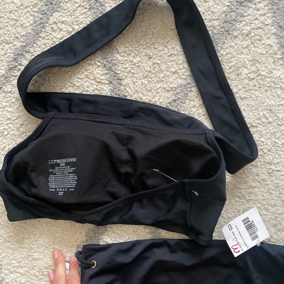 Tags removed- never worn. Black off shoulder high waisted bikini - Picture 3 of 4